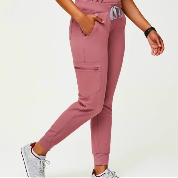 Figs Pants - Figs Mauve High Waisted Zamora Jogger Pant, Small